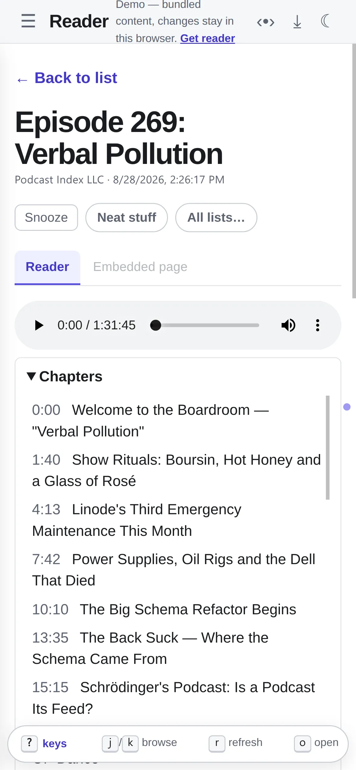The same episode on a phone